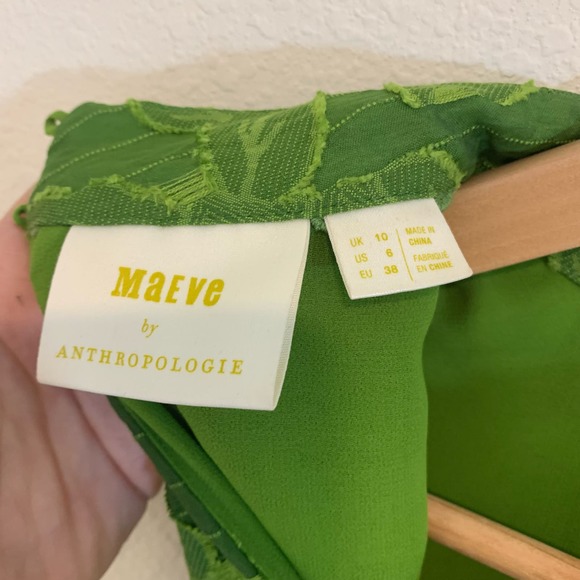 Maeve Savannah Sleeveless Mock Neck Swing Blouse Size 6 Green Floral - Picture 3 of 9